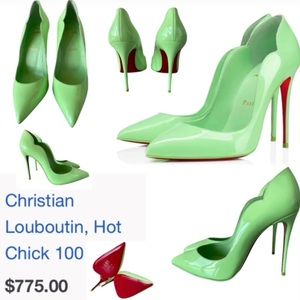 Louboutin Red Bottoms Green “Hot Chick”